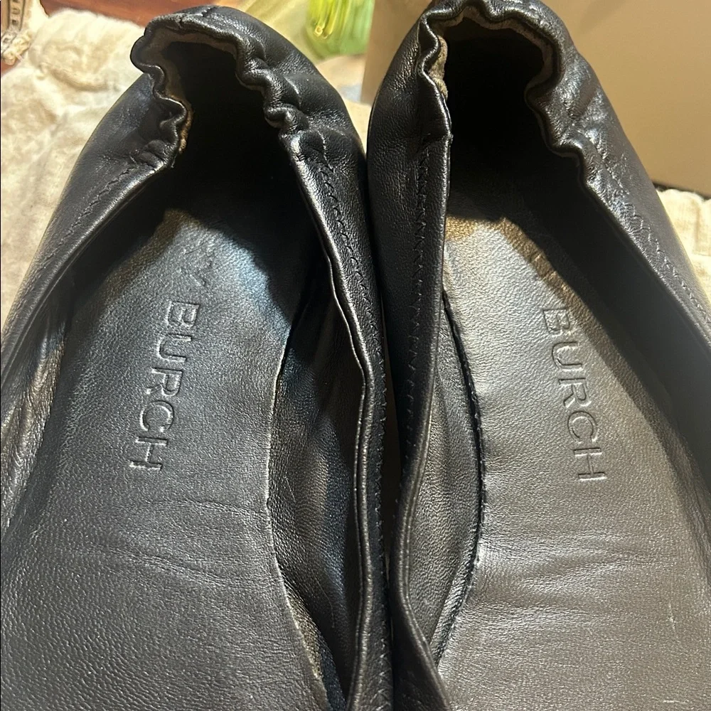 Tory Burch Women's Minnie Travel Ballet Flats w/ Black Logo size 8.5